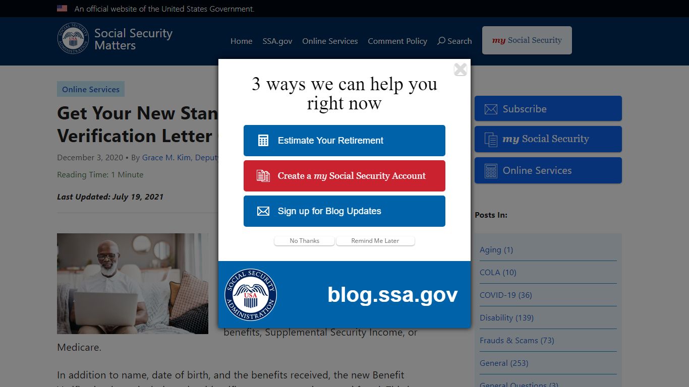 Get Your New Standardized Benefit Verification Letter Online